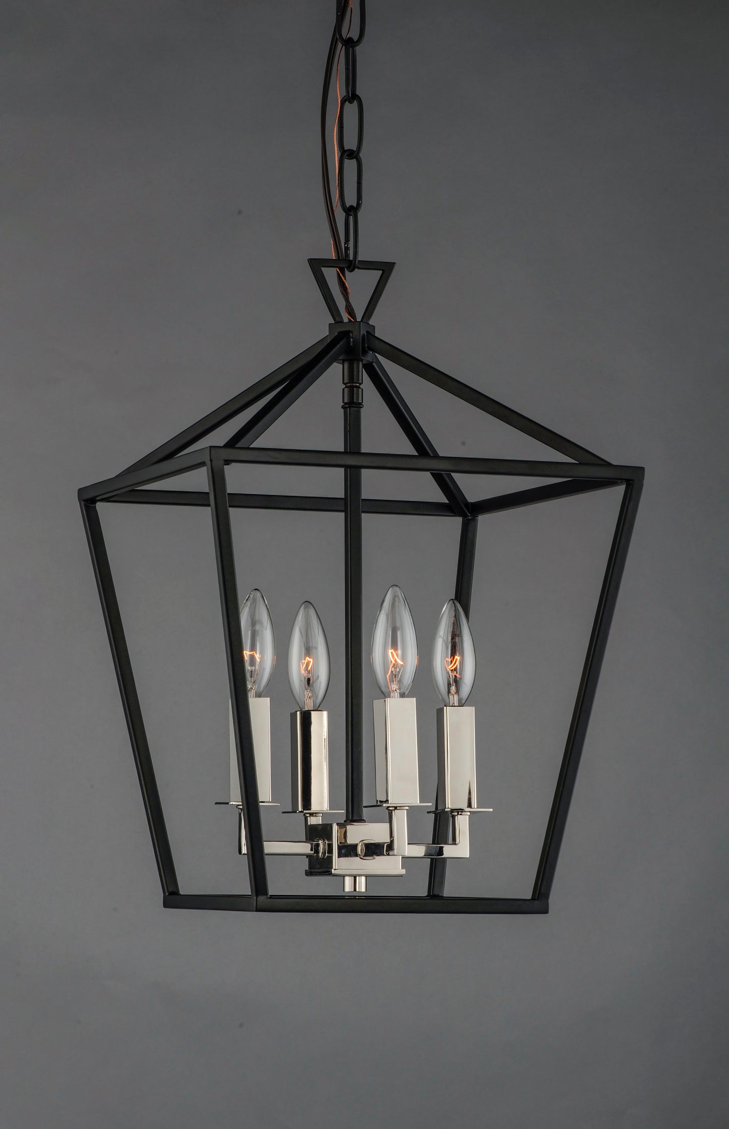 Abode 4-Light Small Chandelier Textured Black/Polished Nickel by Maxim Lighting