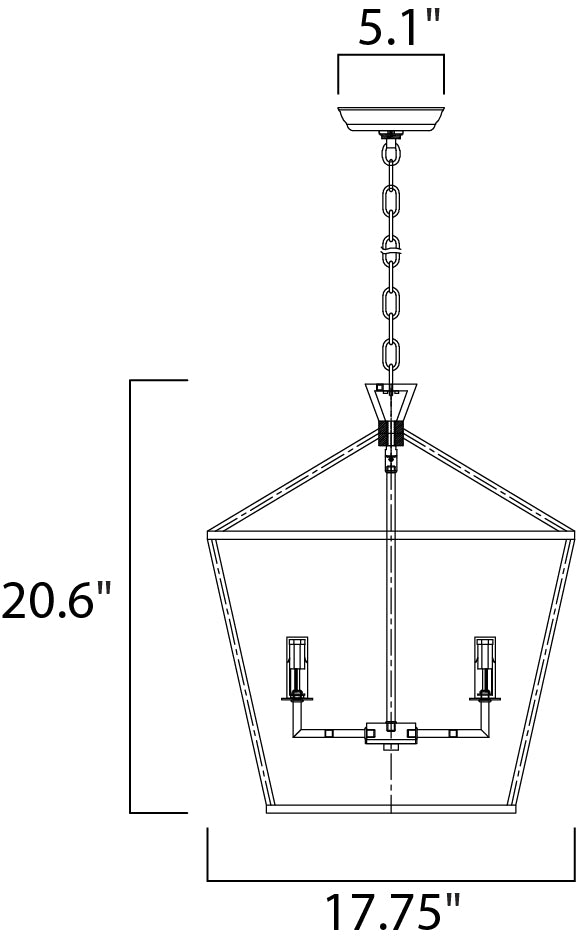 Abode 4-Light Chandelier Textured Black/Polished Nickel by Maxim Lighting