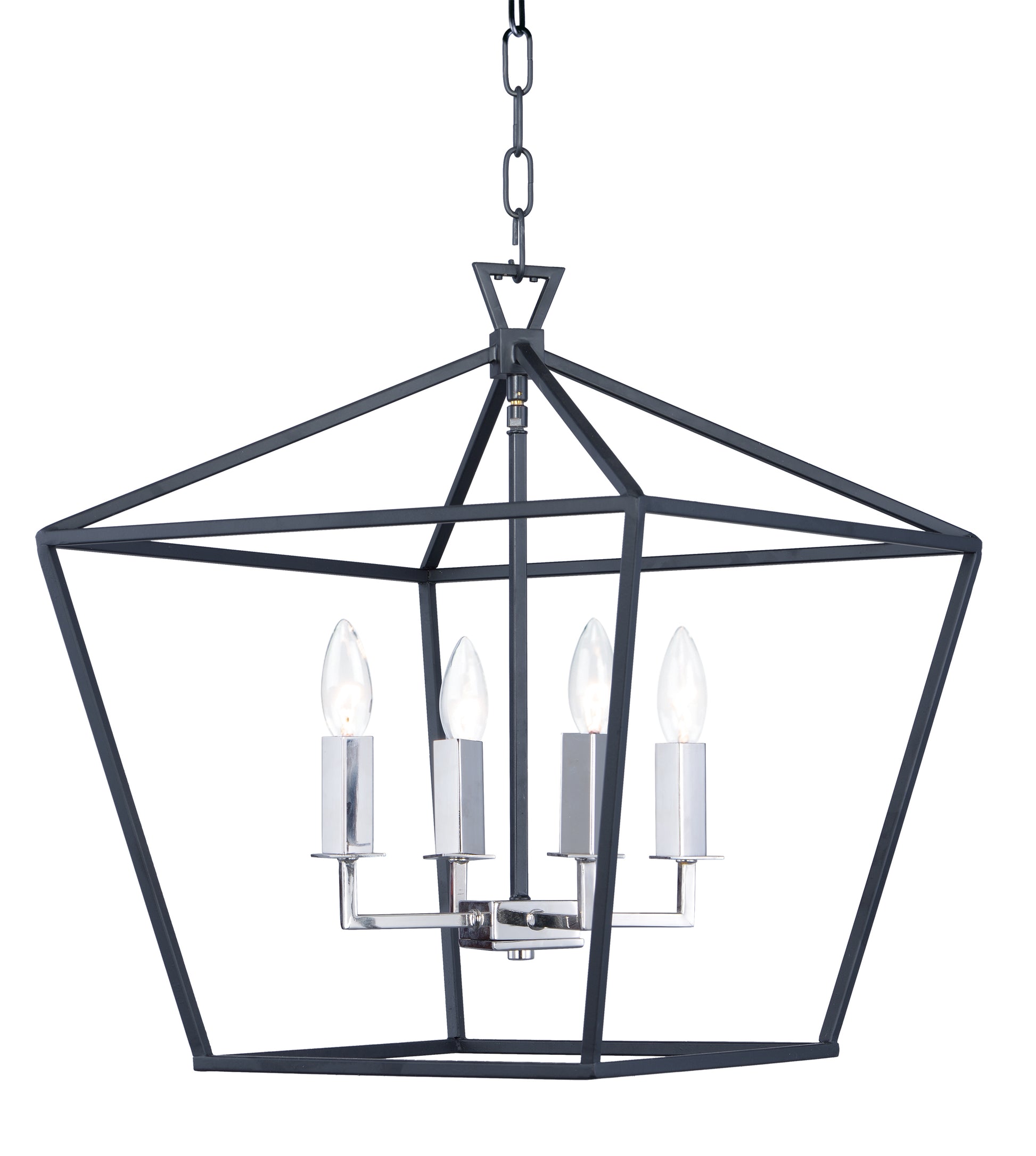 Abode 4-Light Chandelier Textured Black/Polished Nickel by Maxim Lighting