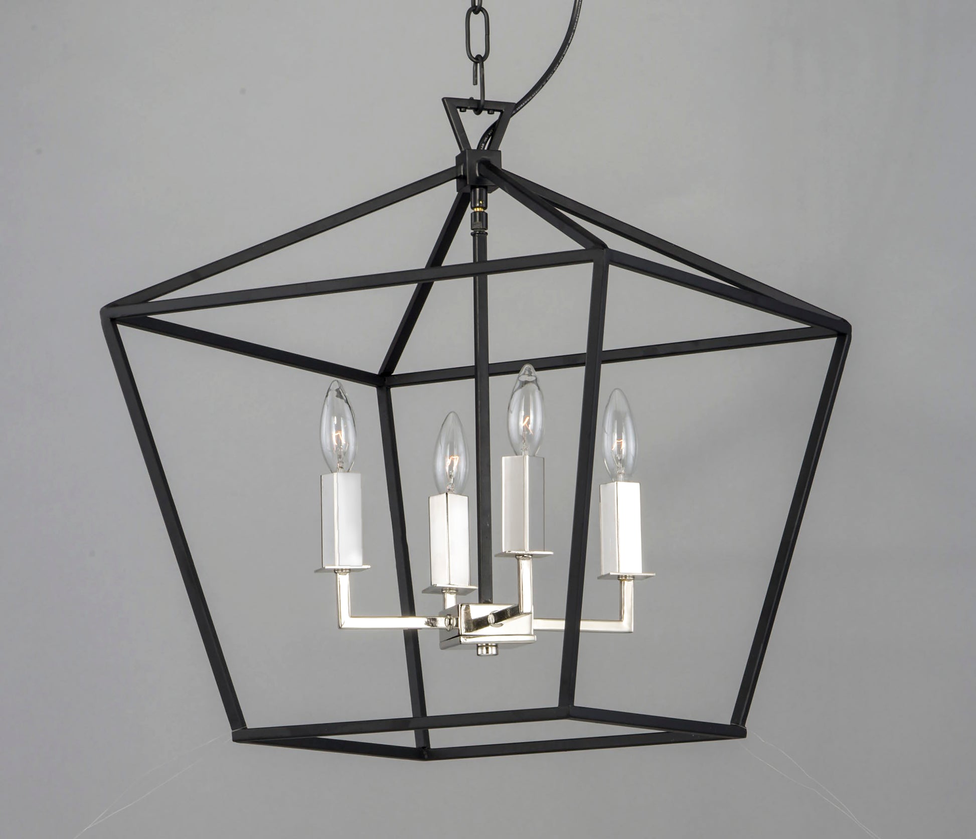 Abode 4-Light Chandelier Textured Black/Polished Nickel by Maxim Lighting