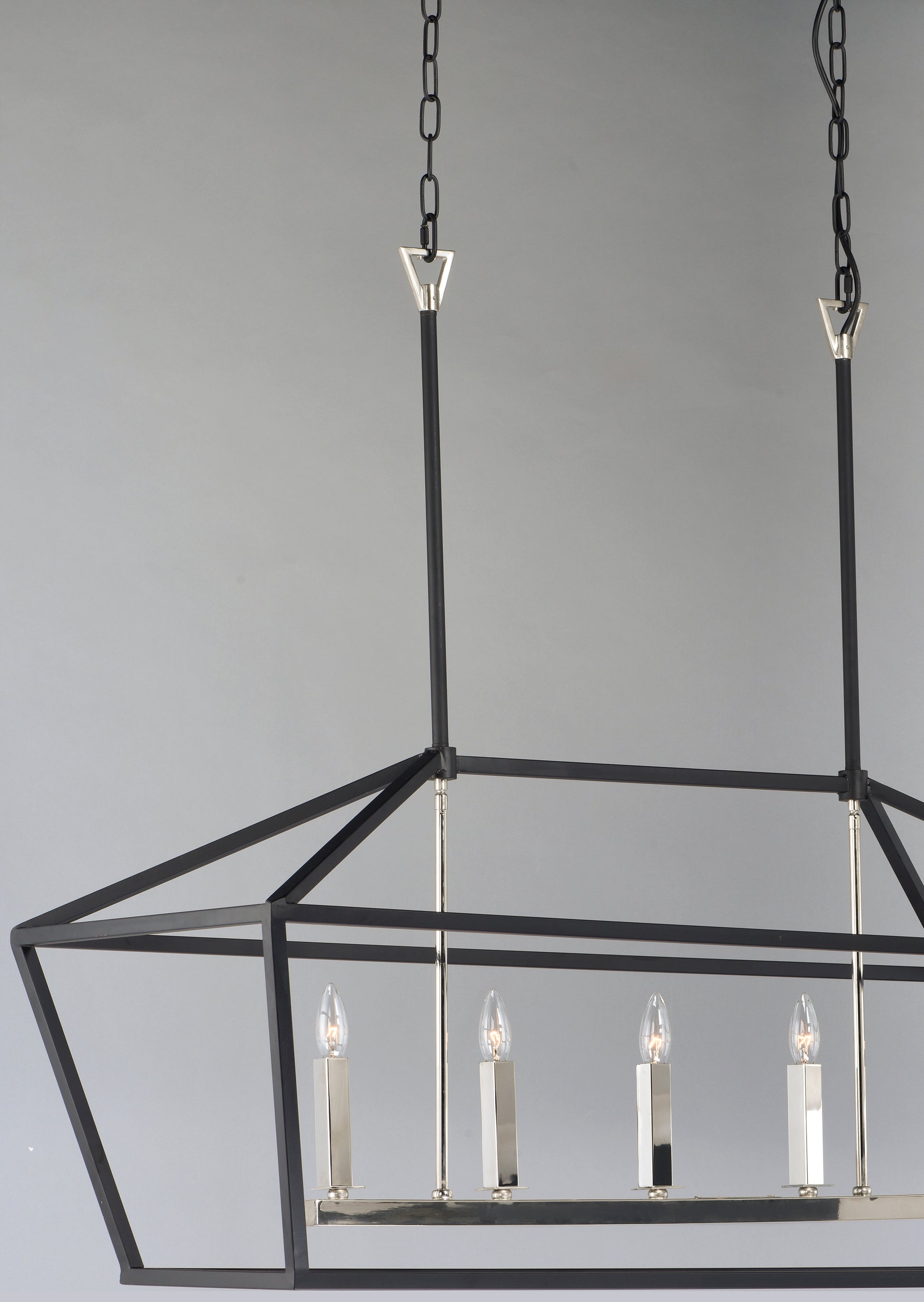 Abode 5-Light Linear Chandelier Textured Black/Polished Nickel by Maxim Lighting