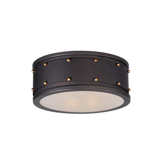 Trestle 2-Light Flush Mount Oil Rubbed Bronze/Antique Brass by Maxim Lighting
