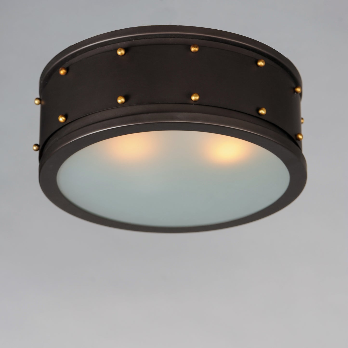 Trestle 2-Light Flush Mount Oil Rubbed Bronze/Antique Brass by Maxim Lighting