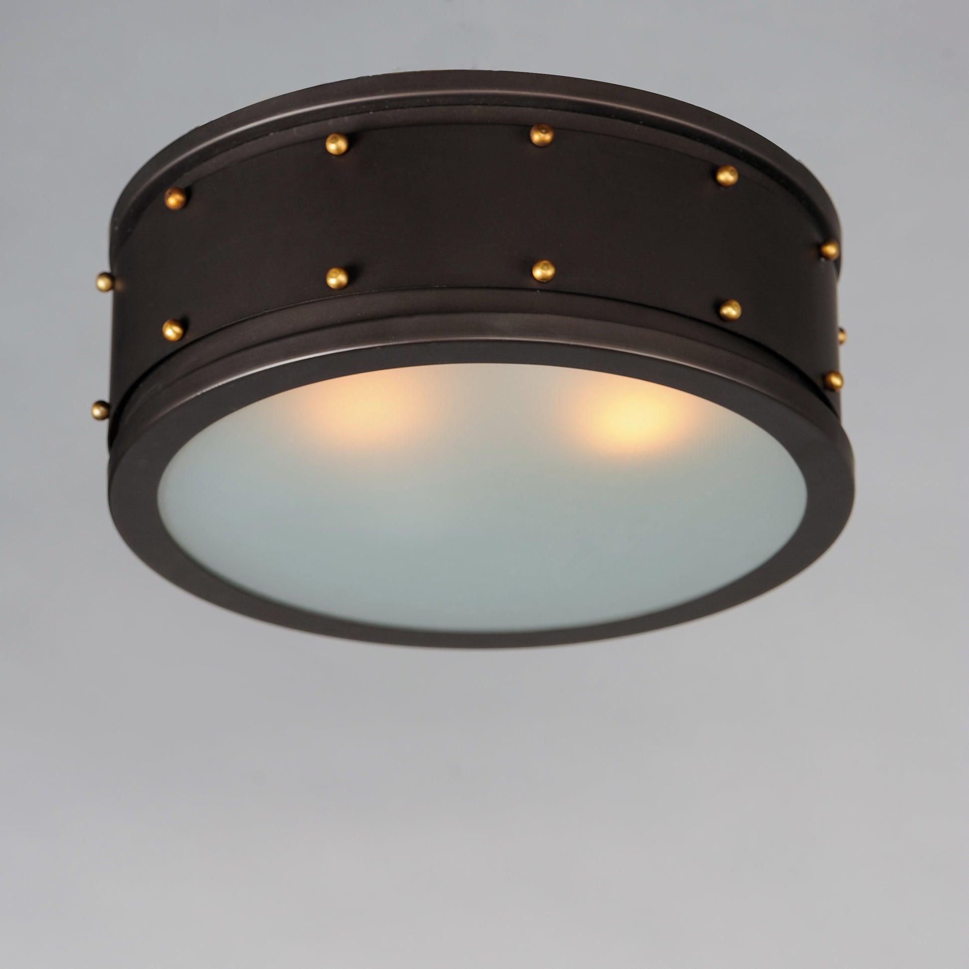 Trestle 2-Light Flush Mount Oil Rubbed Bronze/Antique Brass by Maxim Lighting