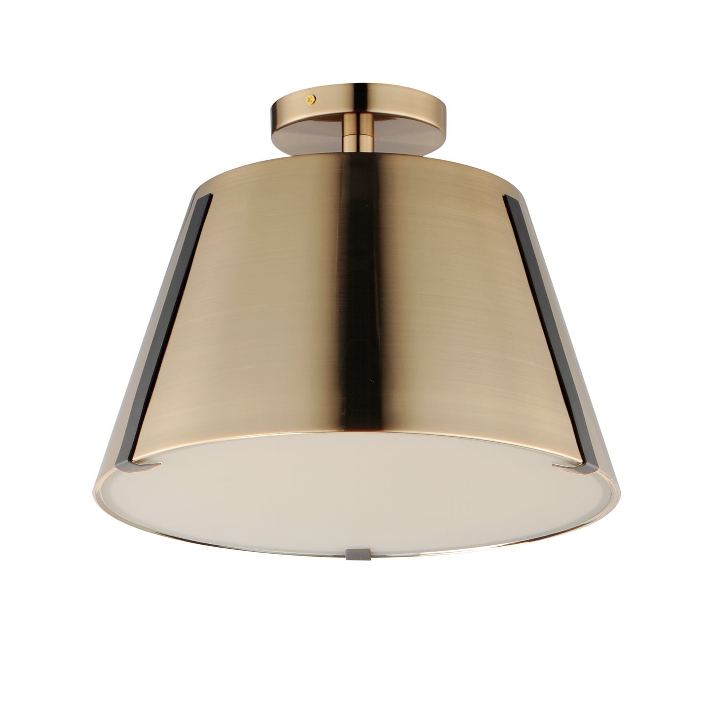 Carlo LED Semi Flush Mount Dark Bronze, Leather, Heritage Brass by Maxim Lighting