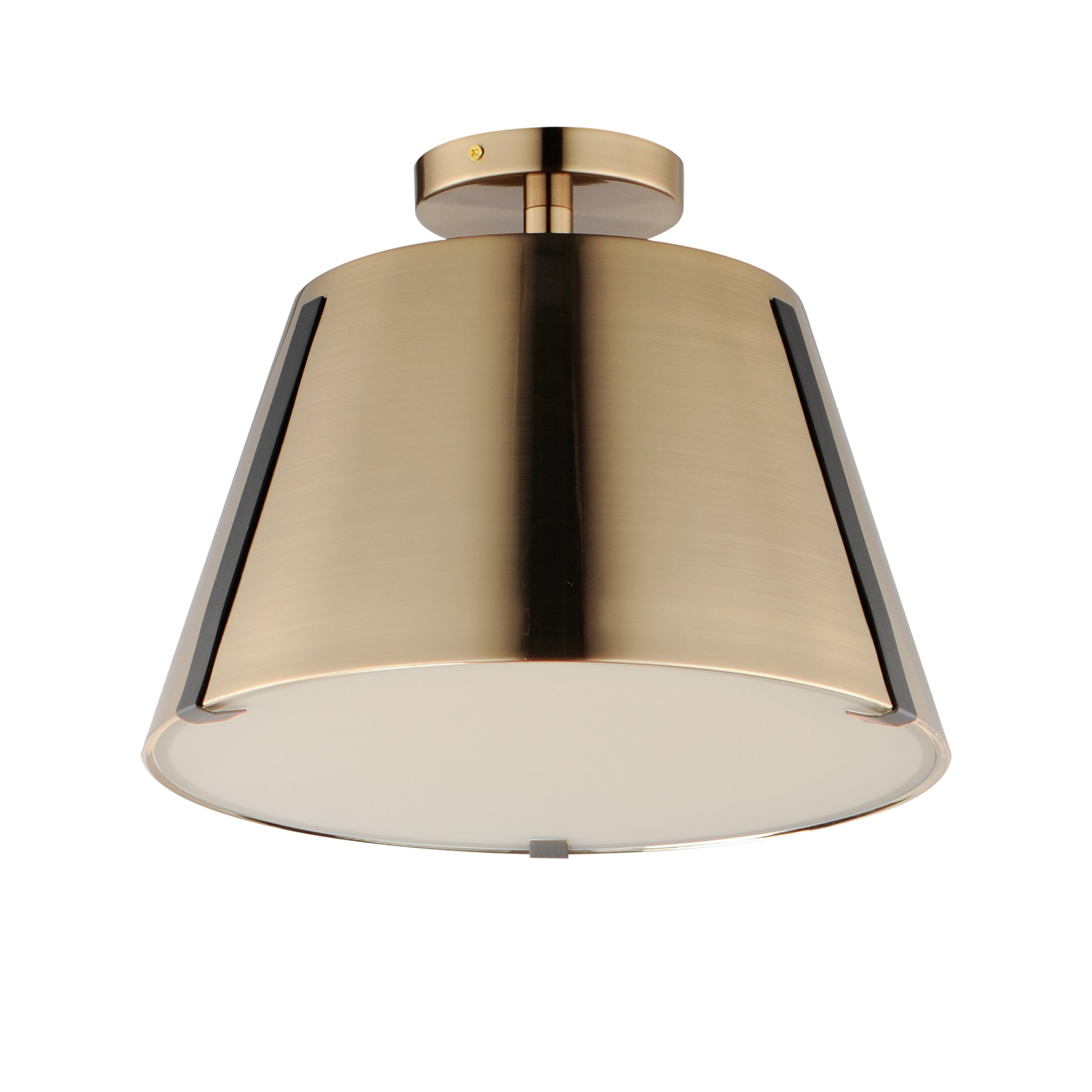 Carlo LED Semi Flush Mount Dark Bronze, Leather, Heritage Brass by Maxim Lighting