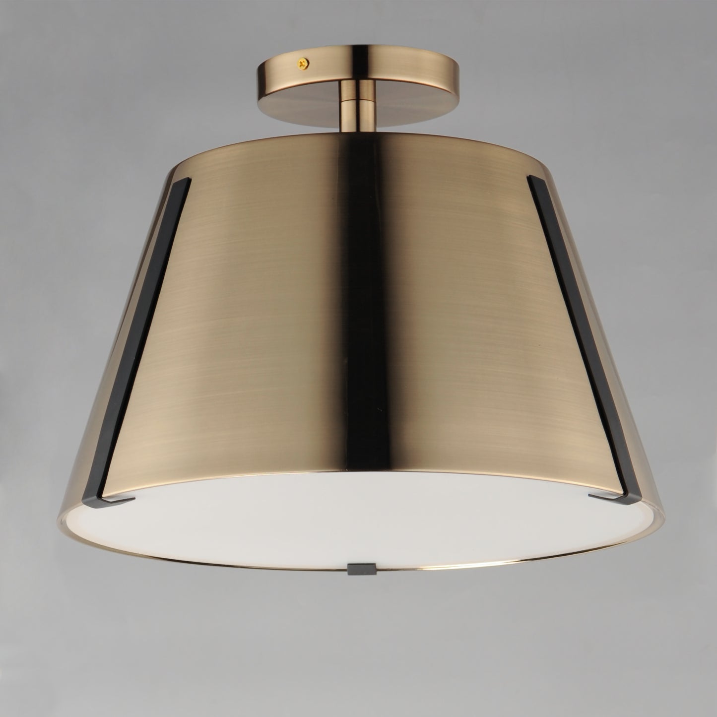 Carlo LED Semi Flush Mount Dark Bronze, Leather, Heritage Brass by Maxim Lighting