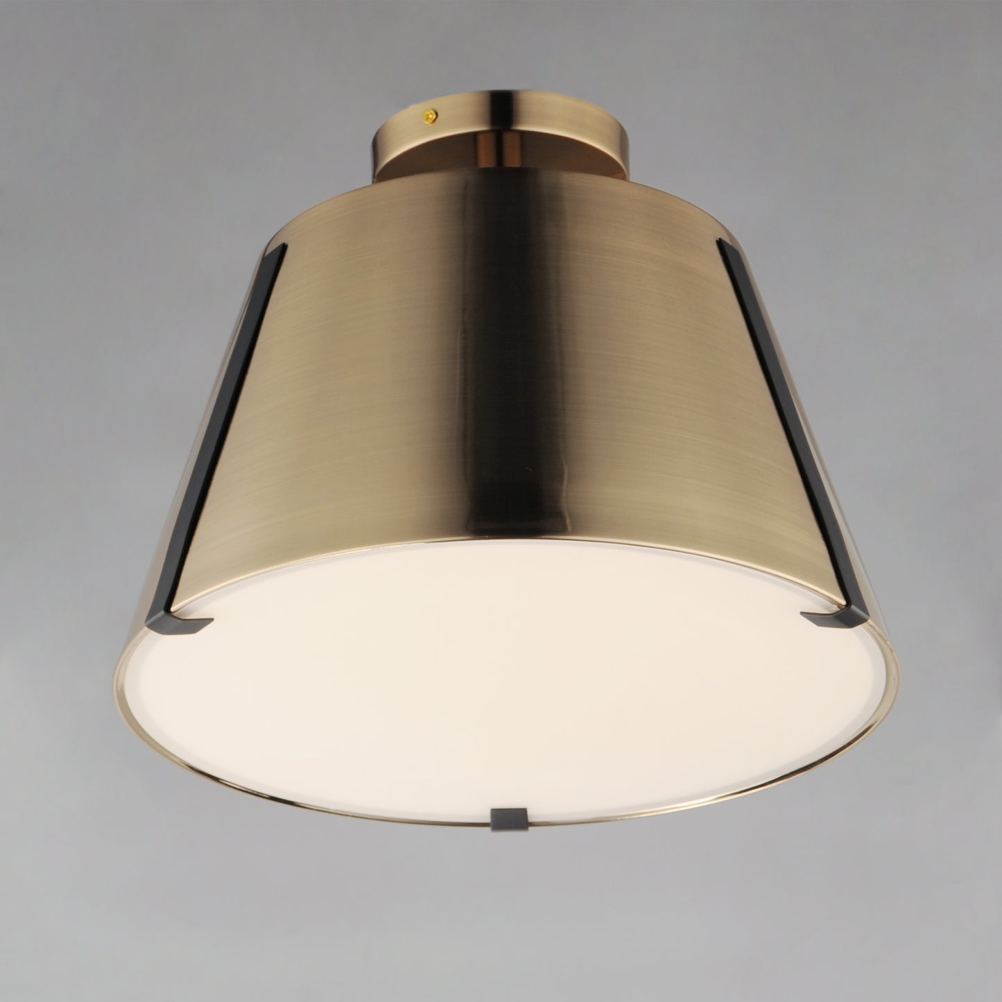 Carlo LED Semi Flush Mount Dark Bronze, Leather, Heritage Brass by Maxim Lighting