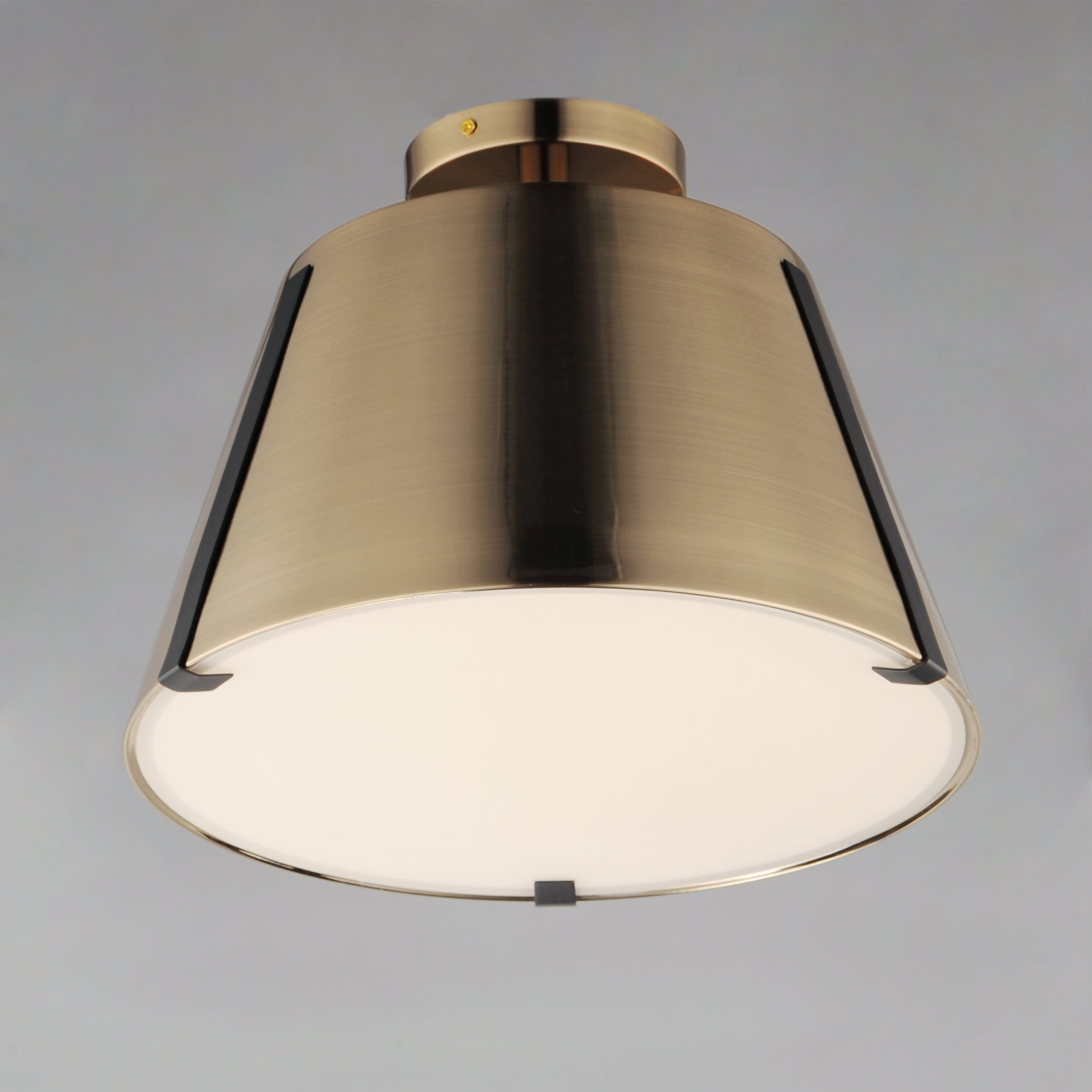 Carlo LED Semi Flush Mount Dark Bronze, Leather, Heritage Brass by Maxim Lighting
