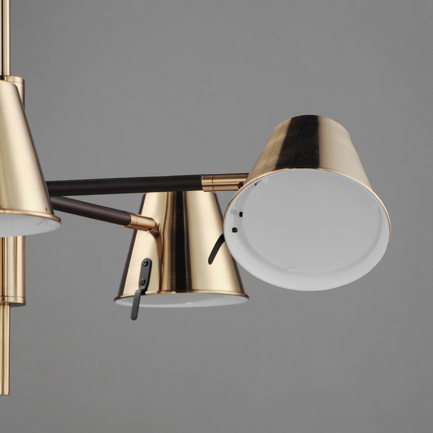 Carlo 5-Light LED Chandelier Dark Bronze, Leather, Heritage Brass by Maxim Lighting