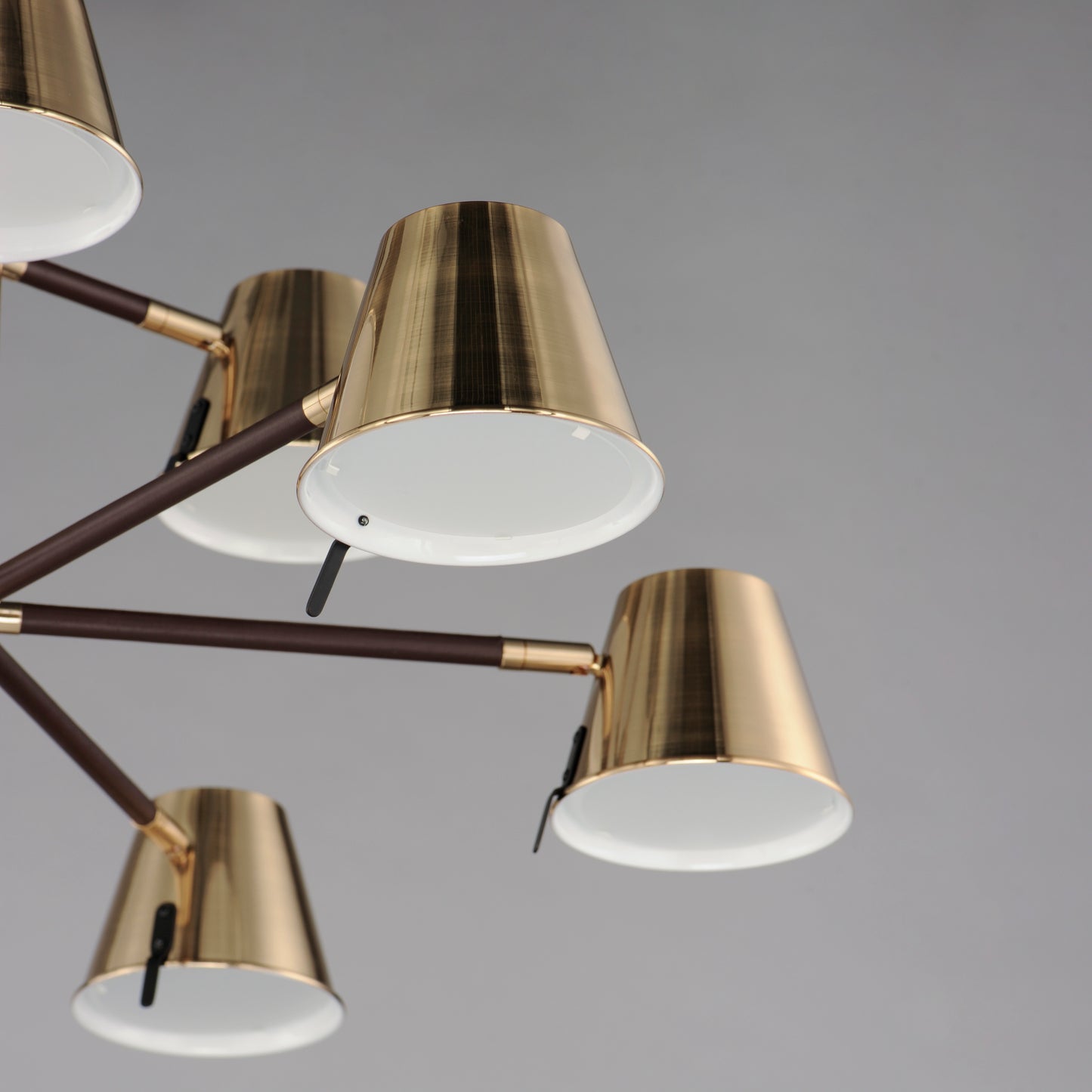Carlo 9-Light LED Chandelier Dark Bronze, Leather, Heritage Brass by Maxim Lighting