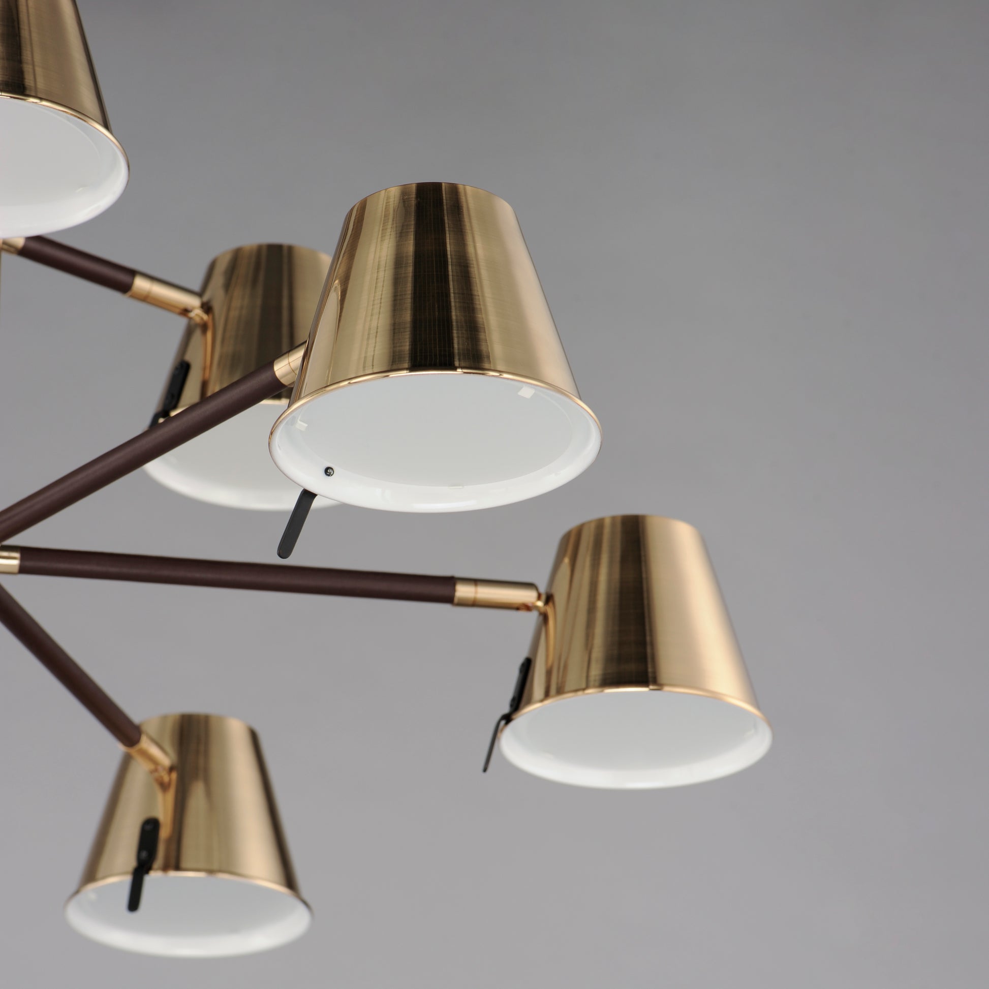 Carlo 9-Light LED Chandelier Dark Bronze, Leather, Heritage Brass by Maxim Lighting