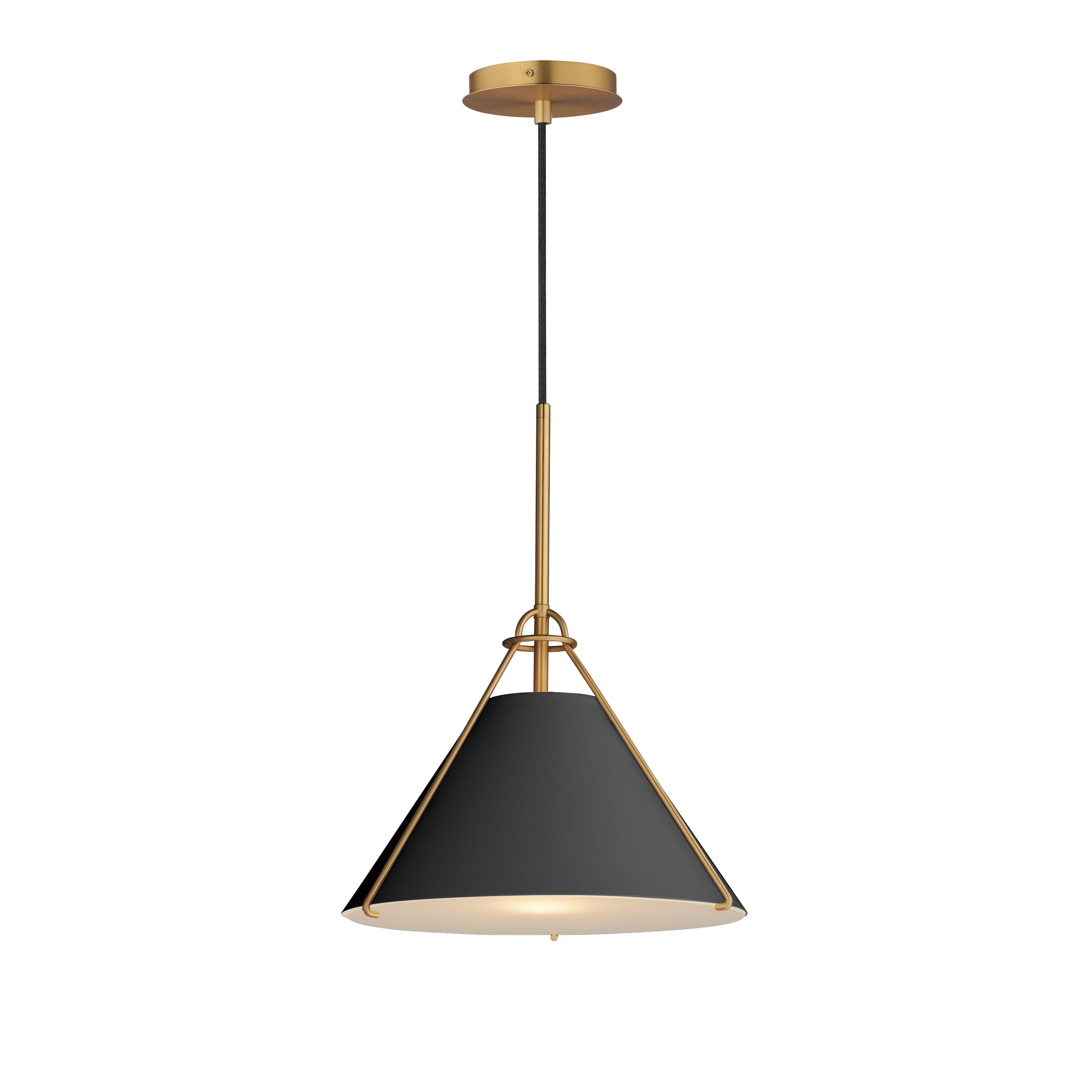 Lucas Pendant Black/Natural Aged Brass by Maxim Lighting