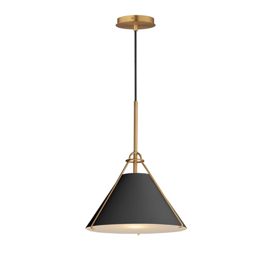 Lucas Pendant Black/Natural Aged Brass by Maxim Lighting