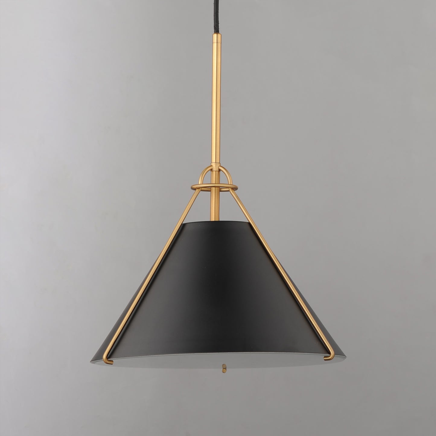 Lucas Pendant Black/Natural Aged Brass by Maxim Lighting