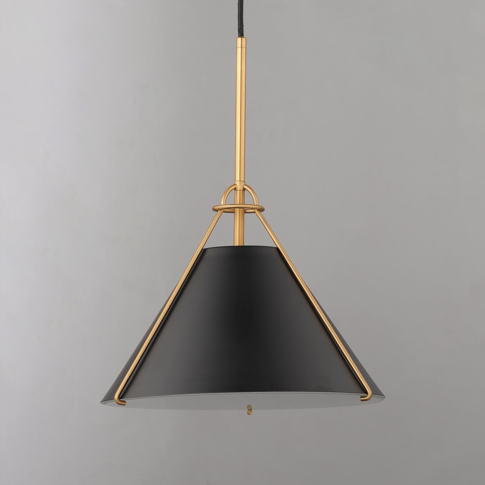 Lucas Pendant Black/Natural Aged Brass by Maxim Lighting