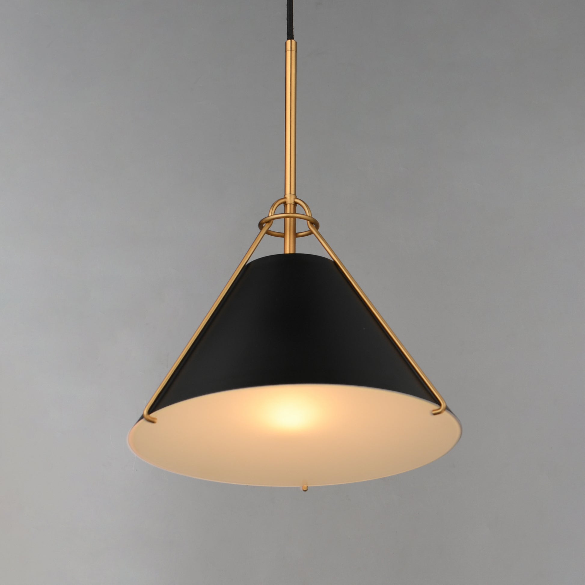 Lucas Pendant Black/Natural Aged Brass by Maxim Lighting