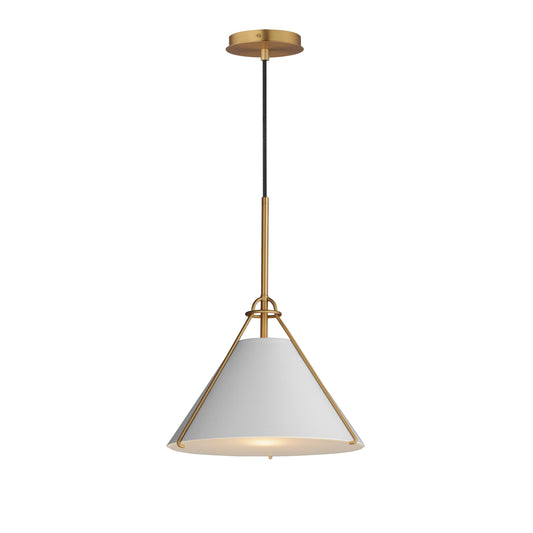 Lucas Pendant Light French Gray/Natural Aged Brass by Maxim Lighting