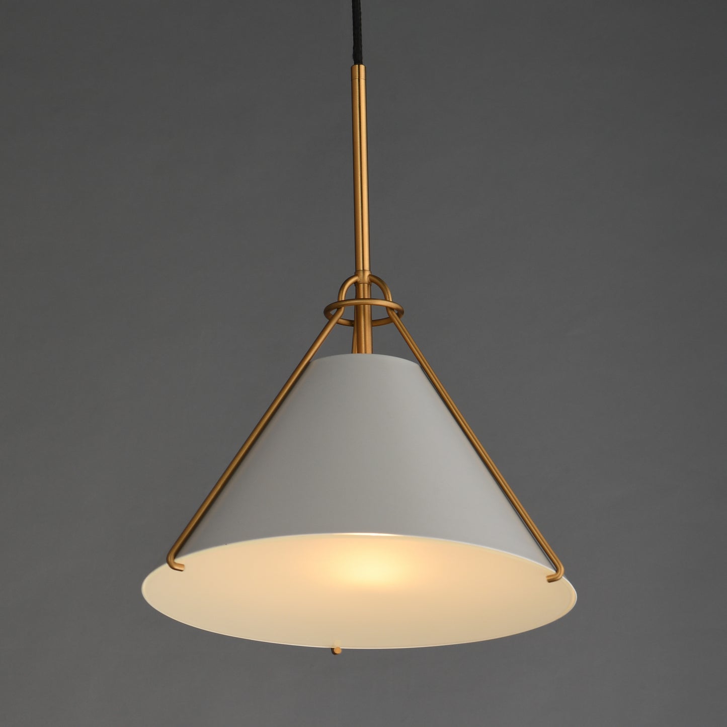 Lucas Pendant Light French Gray/Natural Aged Brass by Maxim Lighting