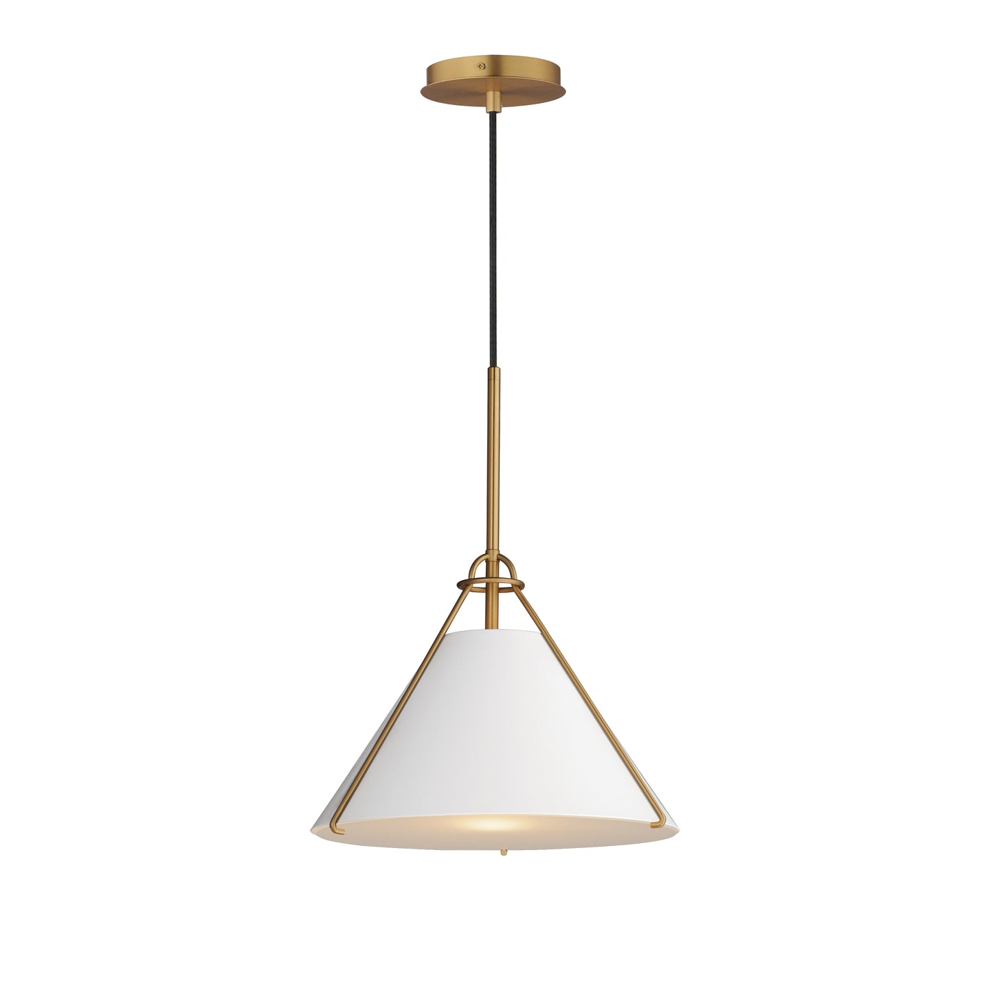 Lucas Pendant White/Natural Aged Brass by Maxim Lighting
