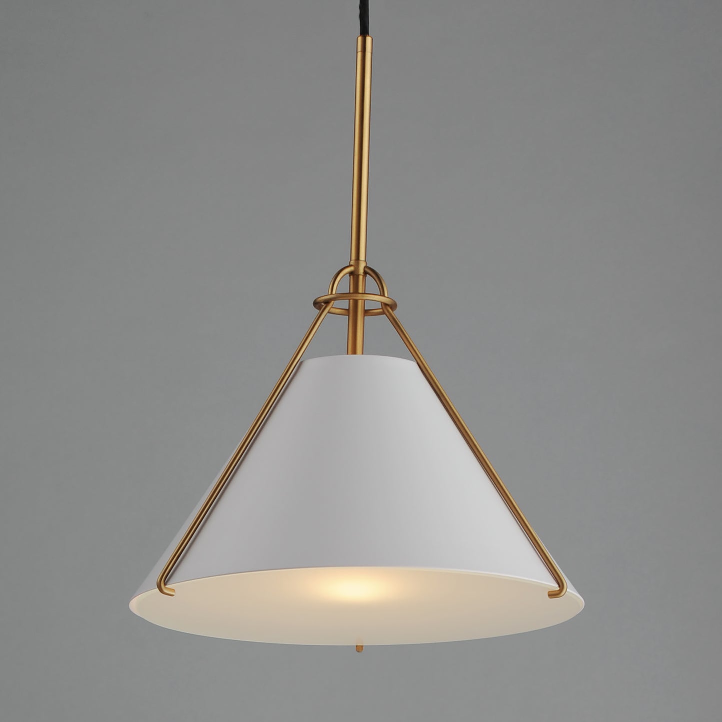 Lucas Pendant White/Natural Aged Brass by Maxim Lighting