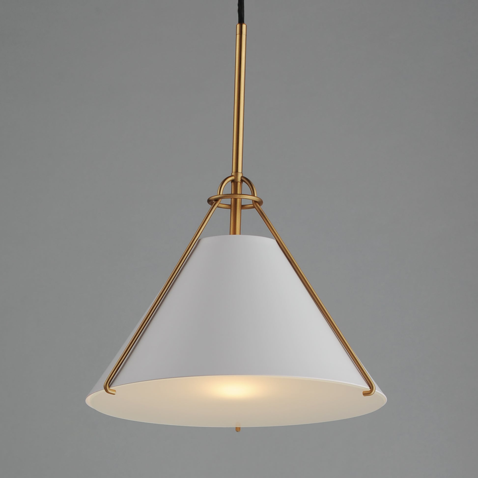 Lucas Pendant White/Natural Aged Brass by Maxim Lighting