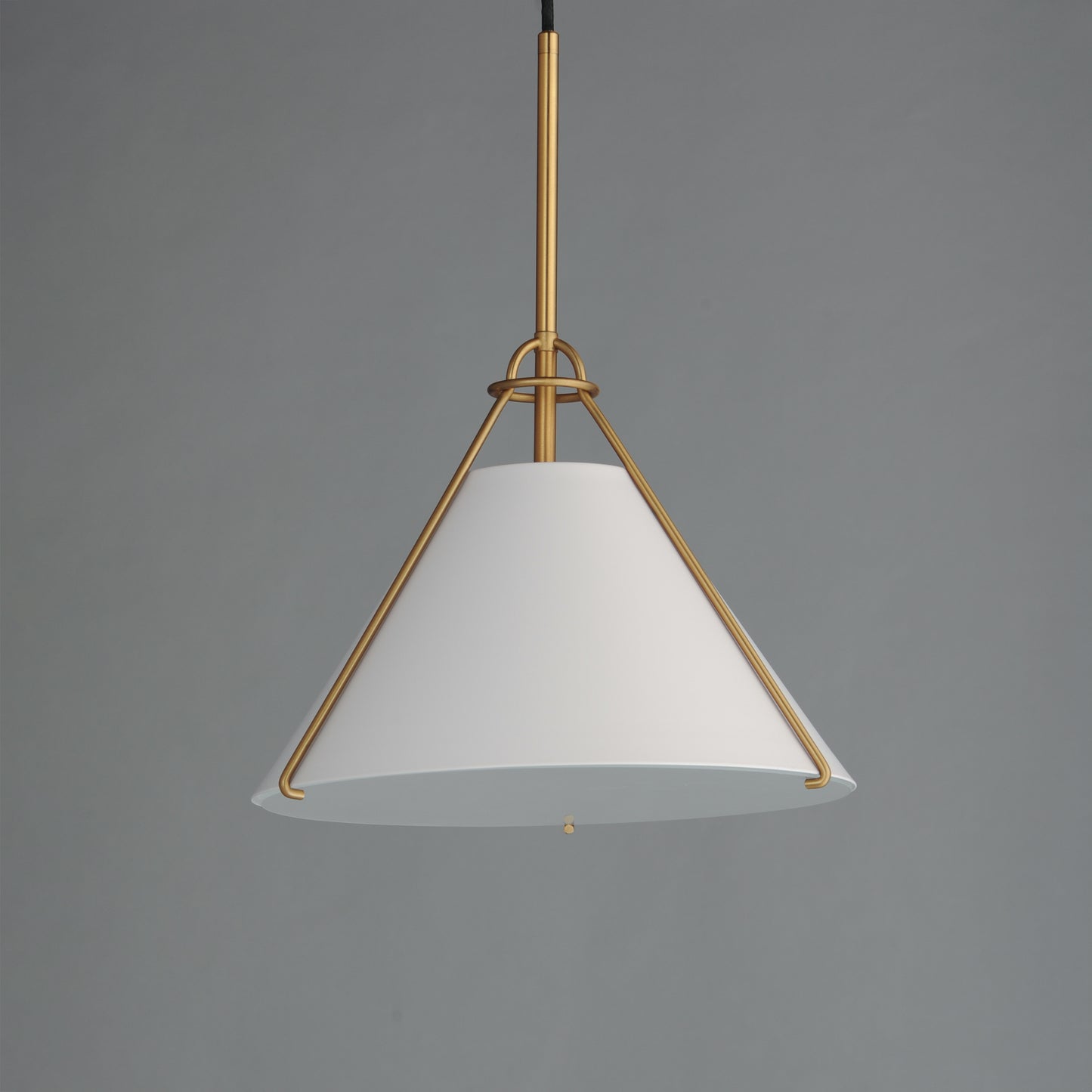 Lucas Pendant White/Natural Aged Brass by Maxim Lighting
