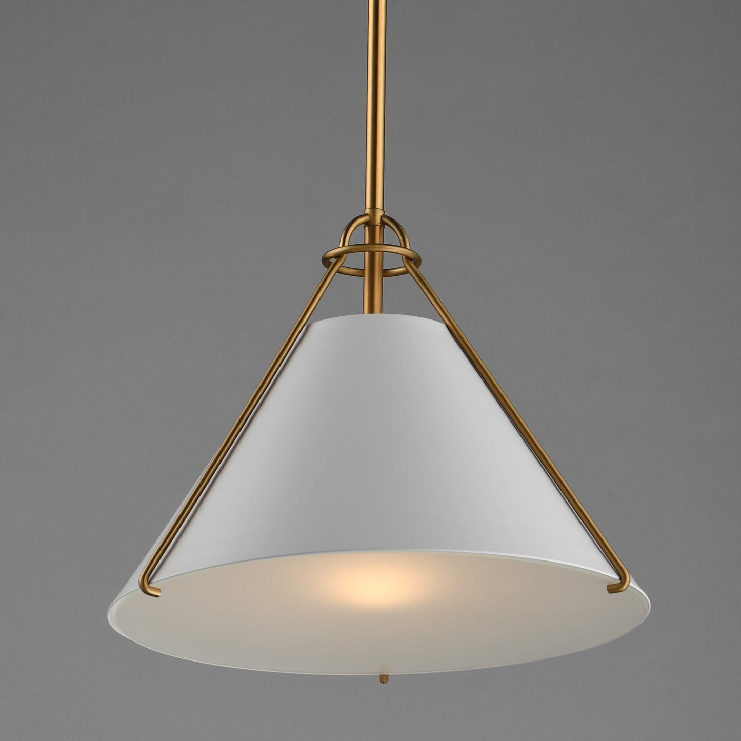Lucas Pendant White/Natural Aged Brass by Maxim Lighting