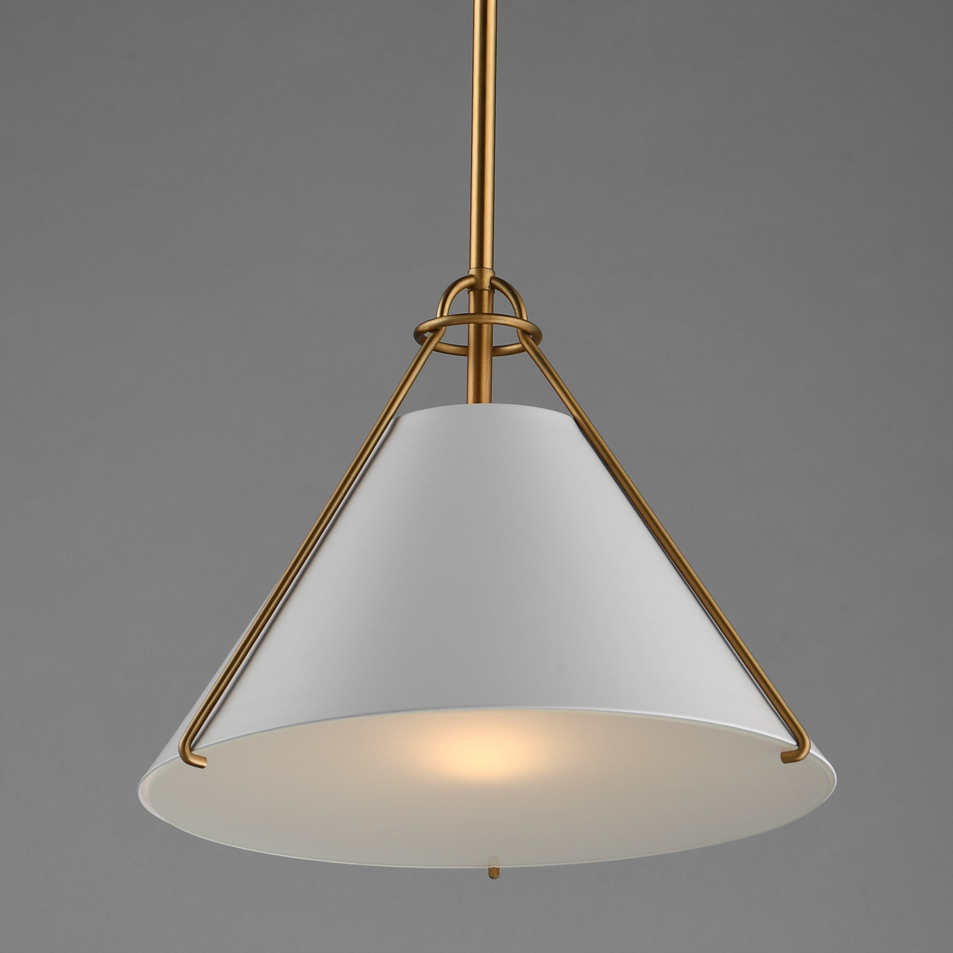 Lucas Pendant White/Natural Aged Brass by Maxim Lighting