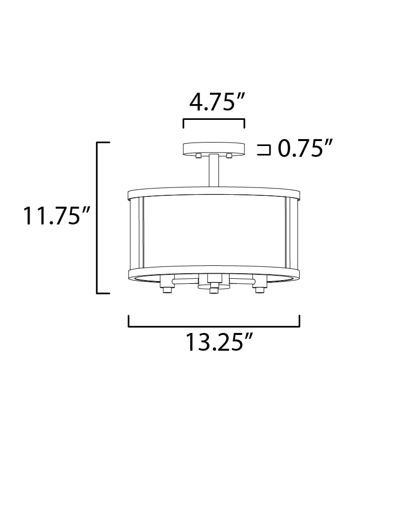 Sentinel 3-Light Semi Flush Black by Maxim Lighting