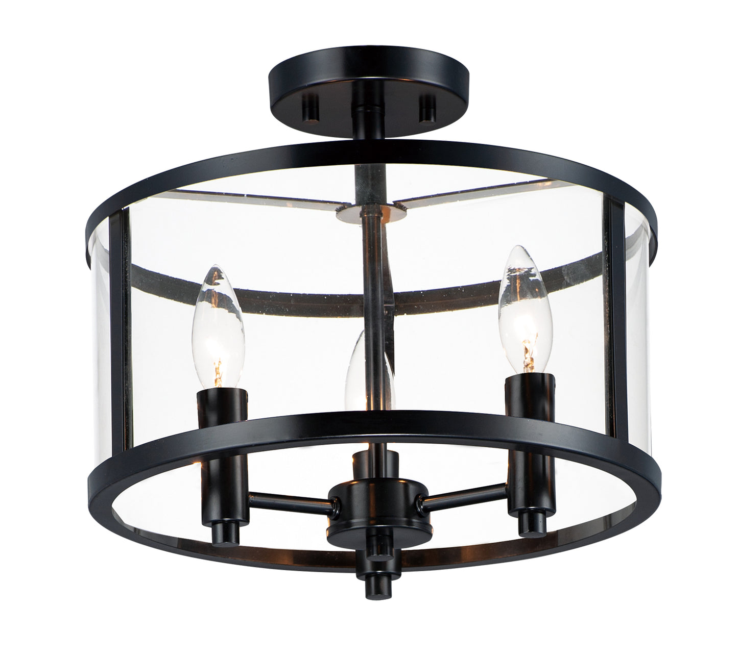 Sentinel 3-Light Semi Flush Black by Maxim Lighting