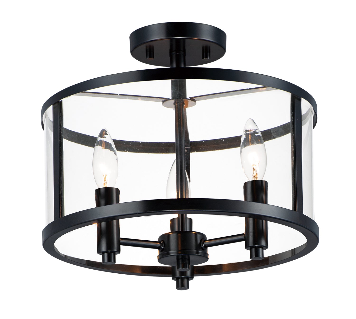 Sentinel 3-Light Semi Flush Black by Maxim Lighting