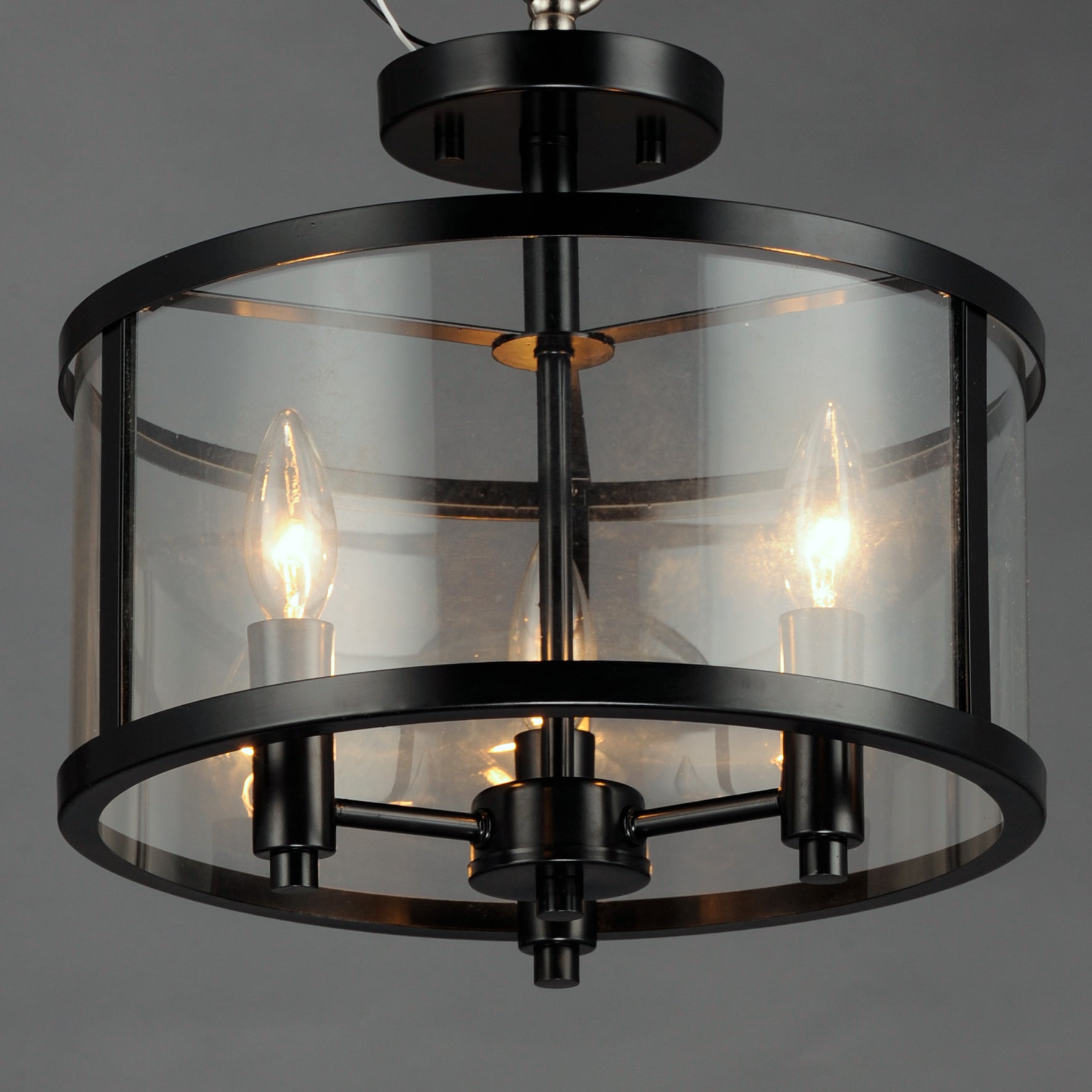 Sentinel 3-Light Semi Flush Black by Maxim Lighting