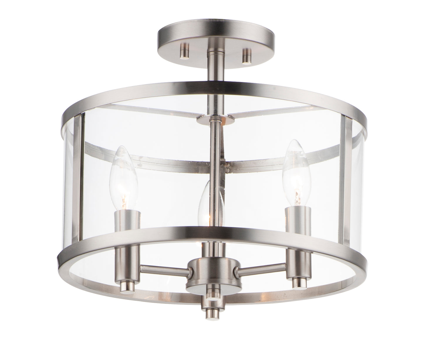 Sentinel 3-Light Semi Flush Satin Nickel by Maxim Lighting