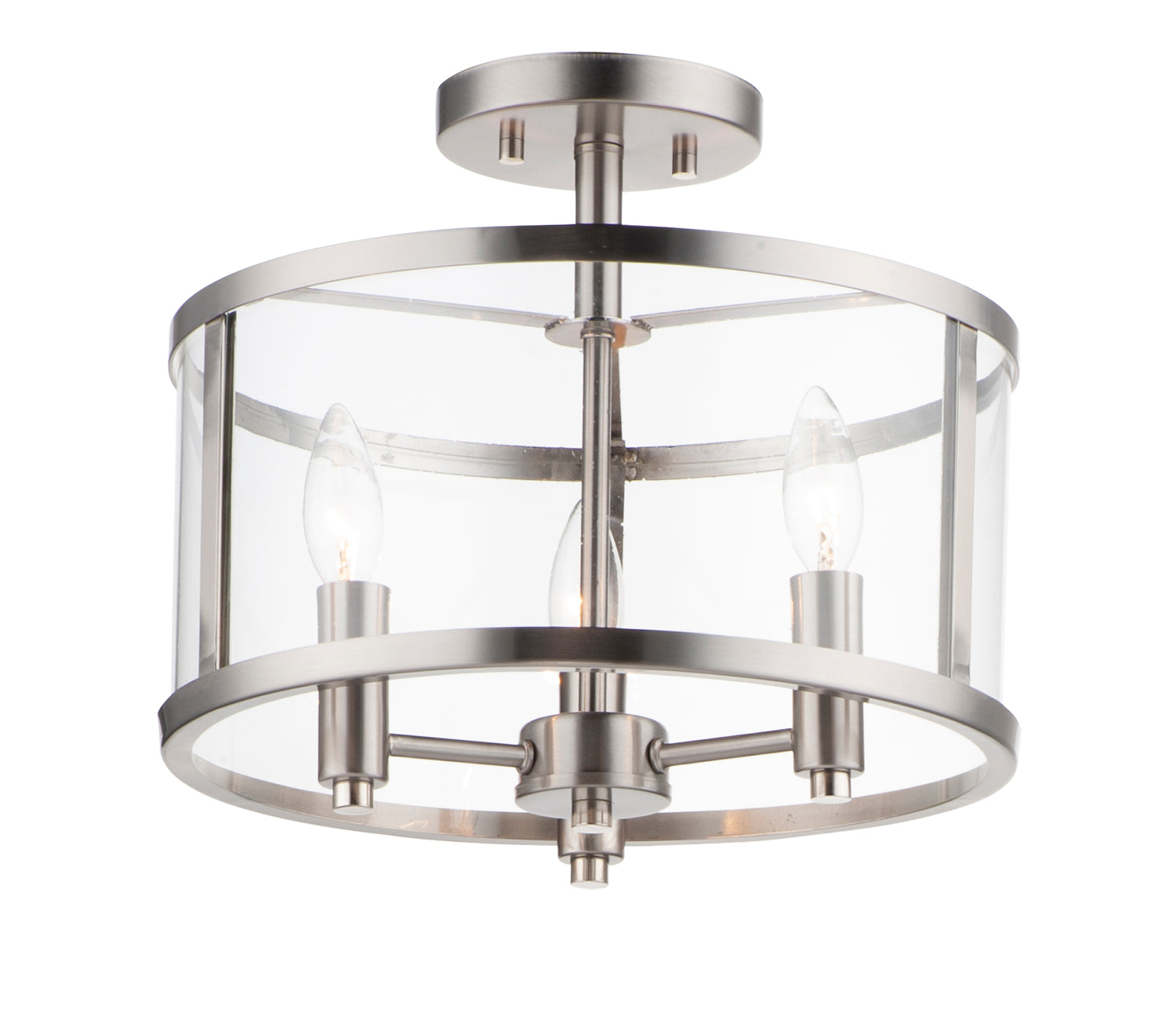 Sentinel 3-Light Semi Flush Satin Nickel by Maxim Lighting