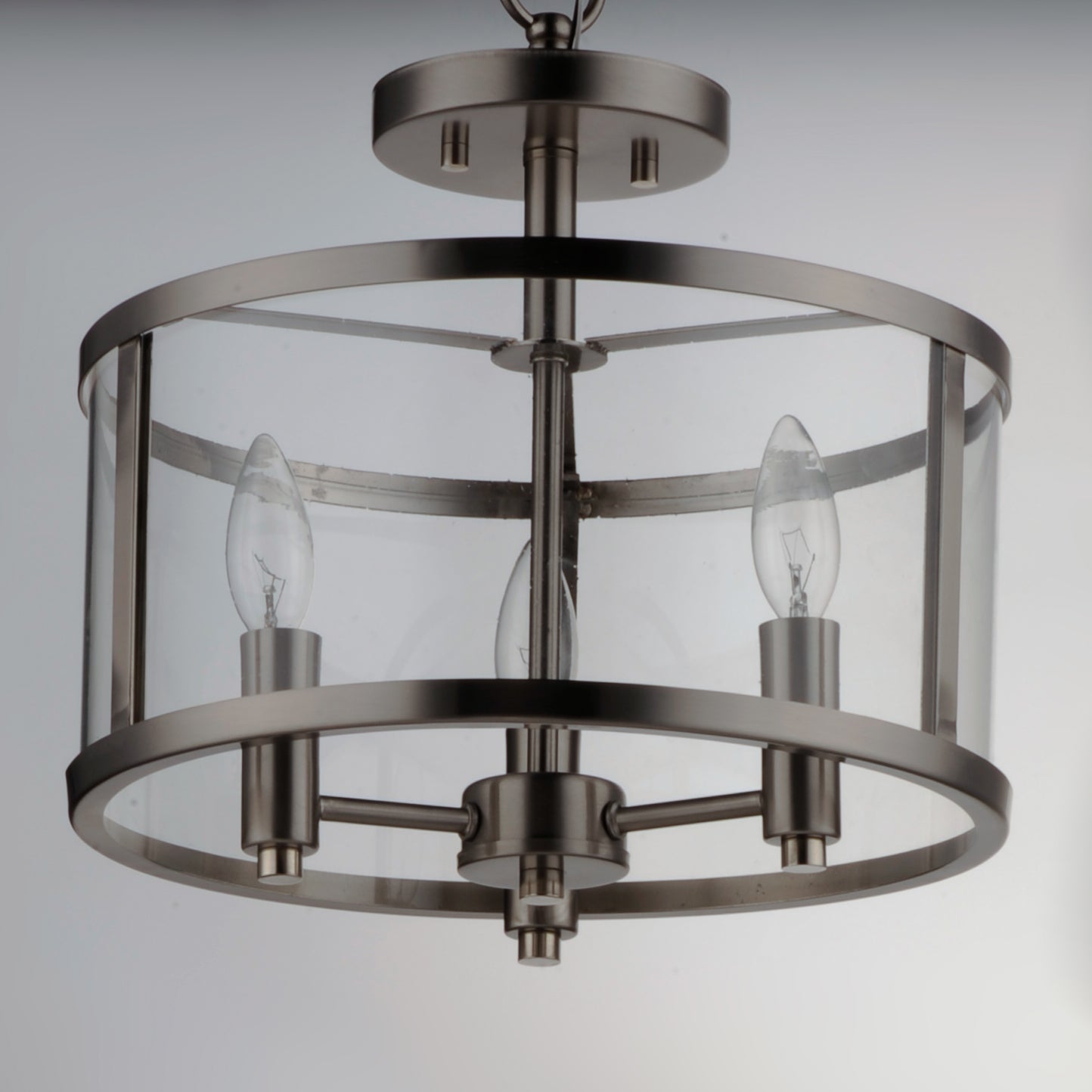Sentinel 3-Light Semi Flush Satin Nickel by Maxim Lighting