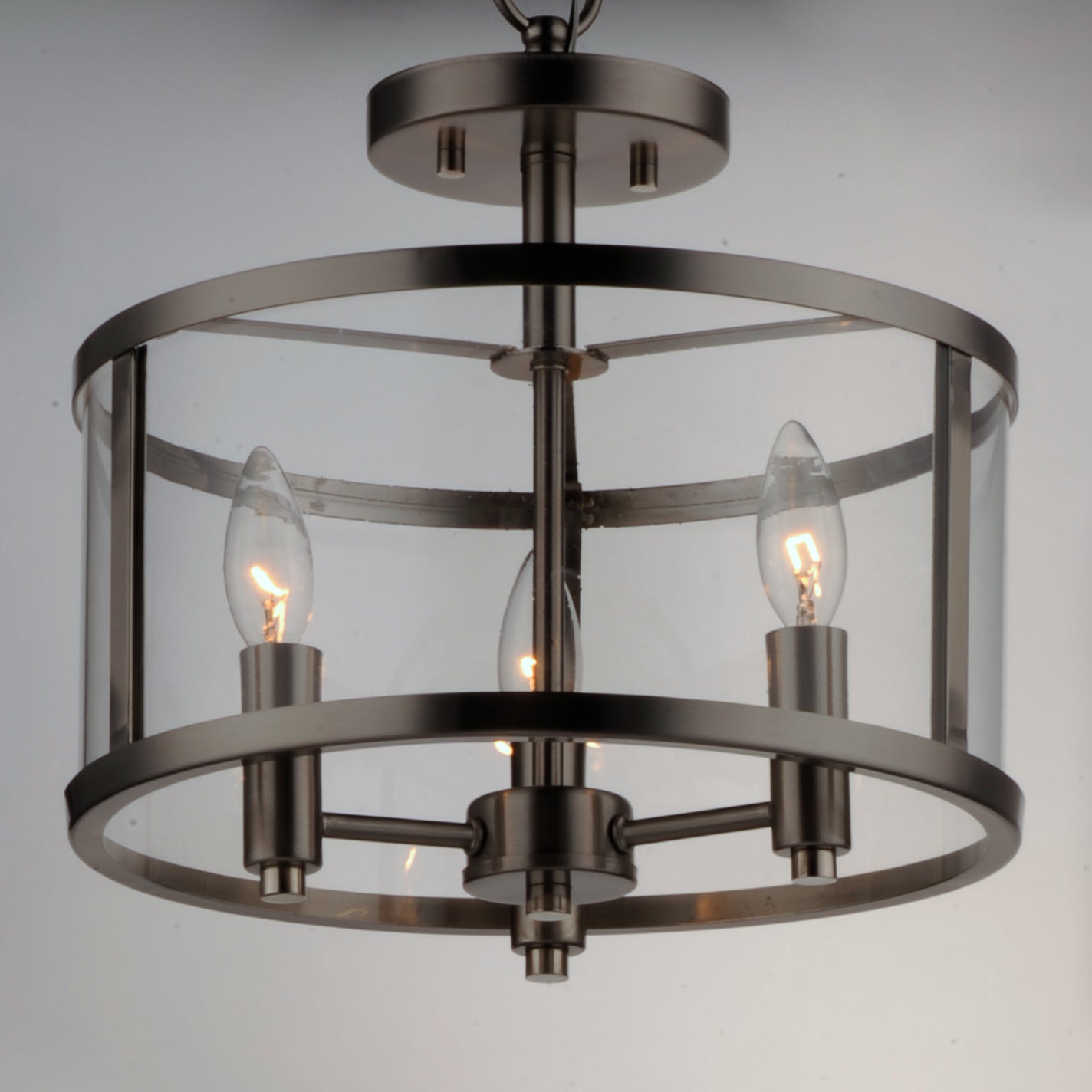 Sentinel 3-Light Semi Flush Satin Nickel by Maxim Lighting