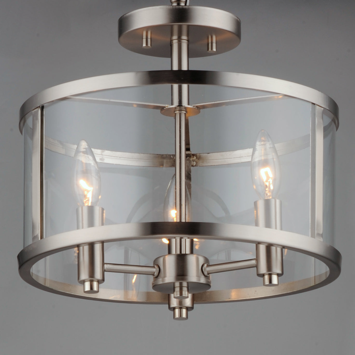 Sentinel 3-Light Semi Flush Satin Nickel by Maxim Lighting