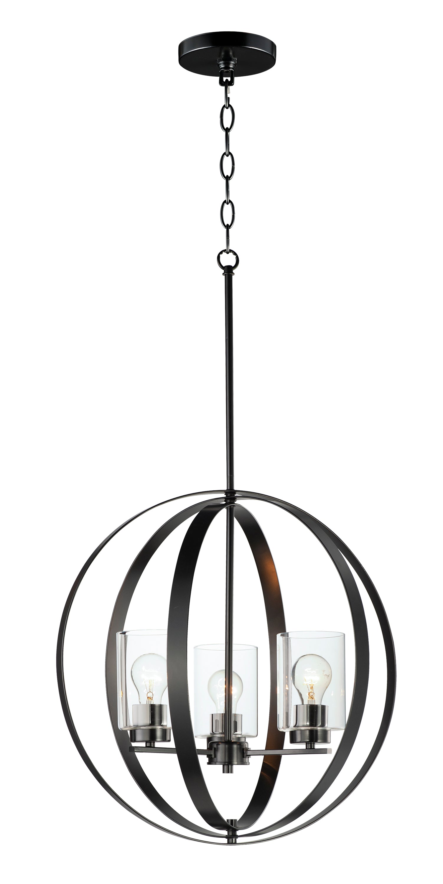 Sentinel 3-Light Pendant Black by Maxim Lighting