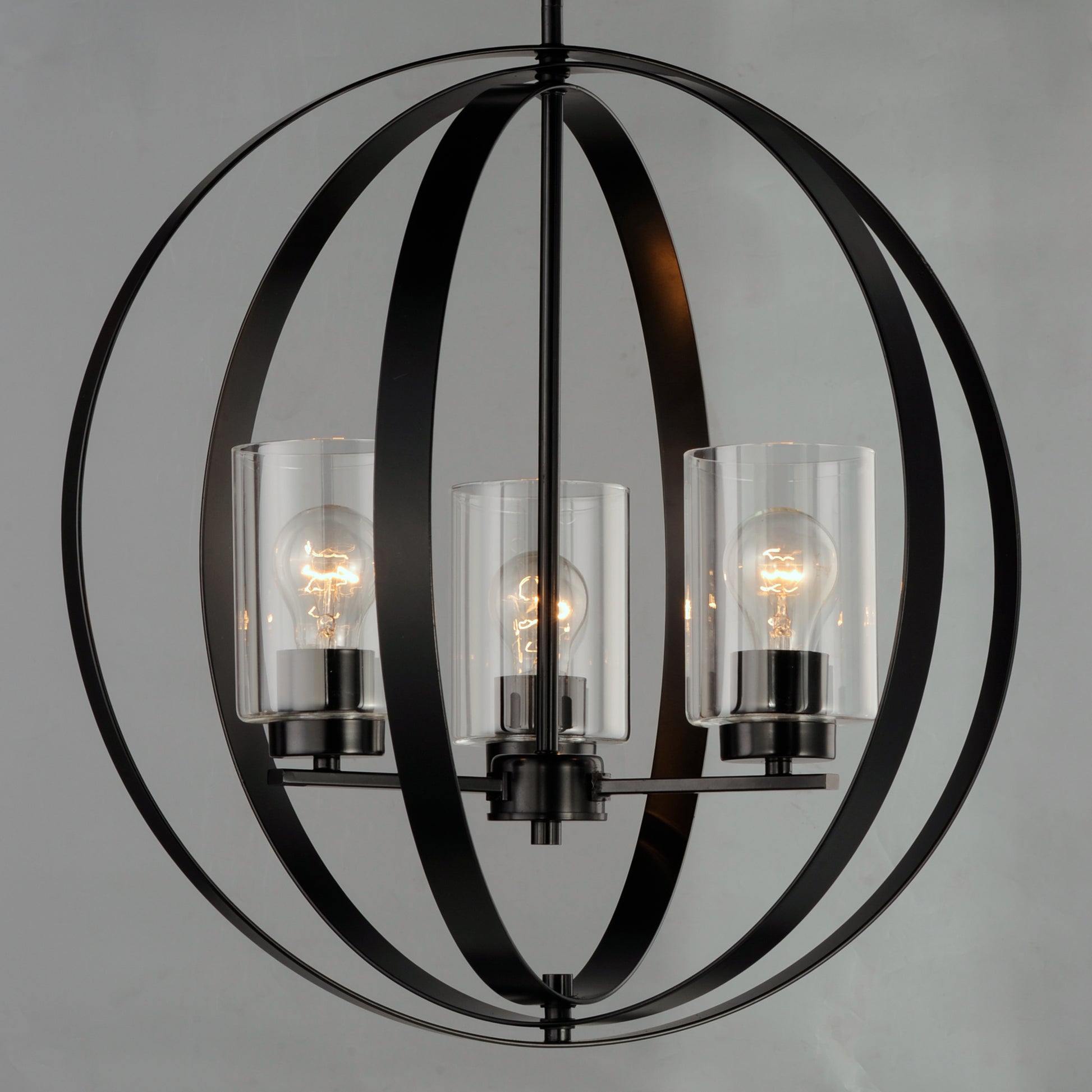 Sentinel 3-Light Pendant Black by Maxim Lighting