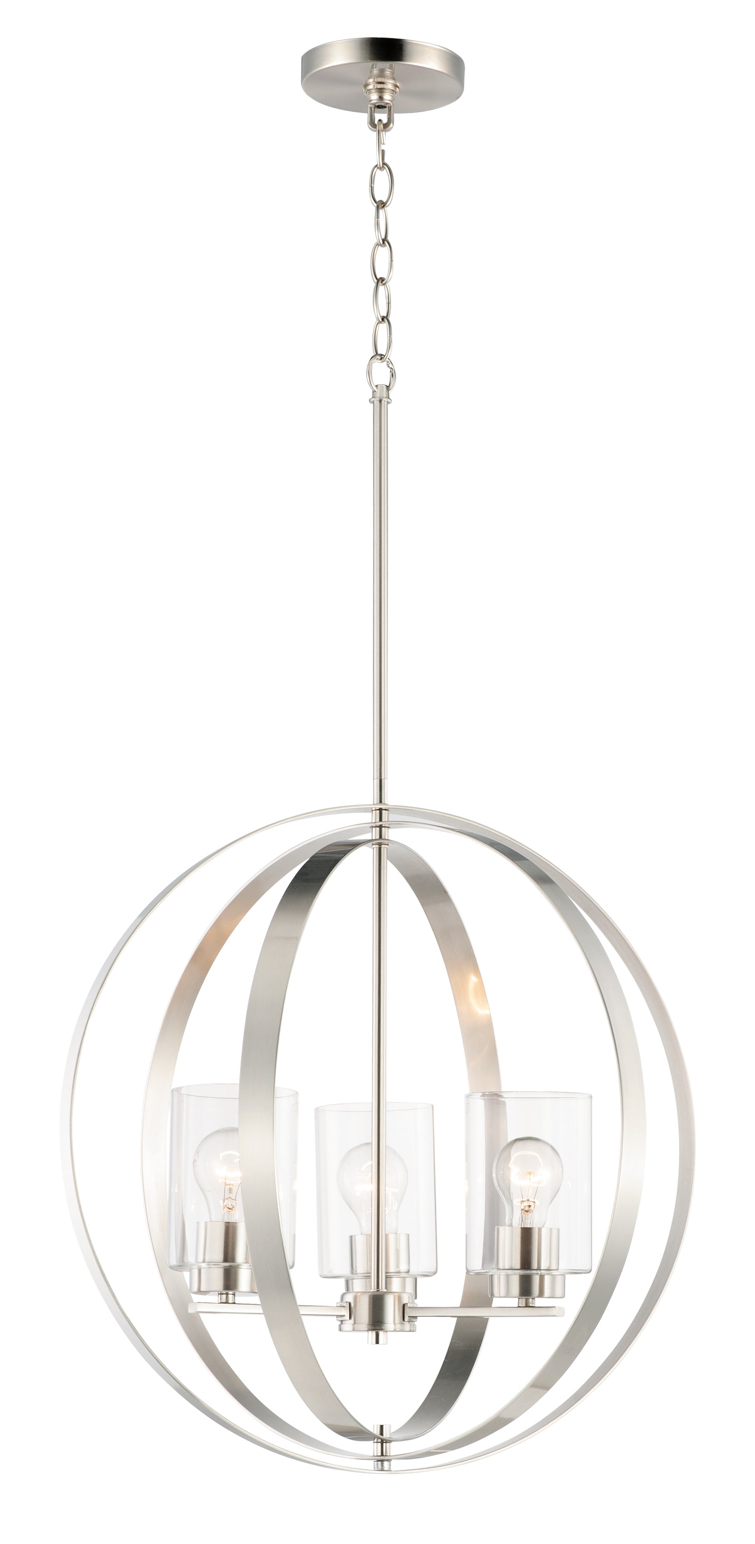 Sentinel 3-Light Pendant Satin Nickel by Maxim Lighting