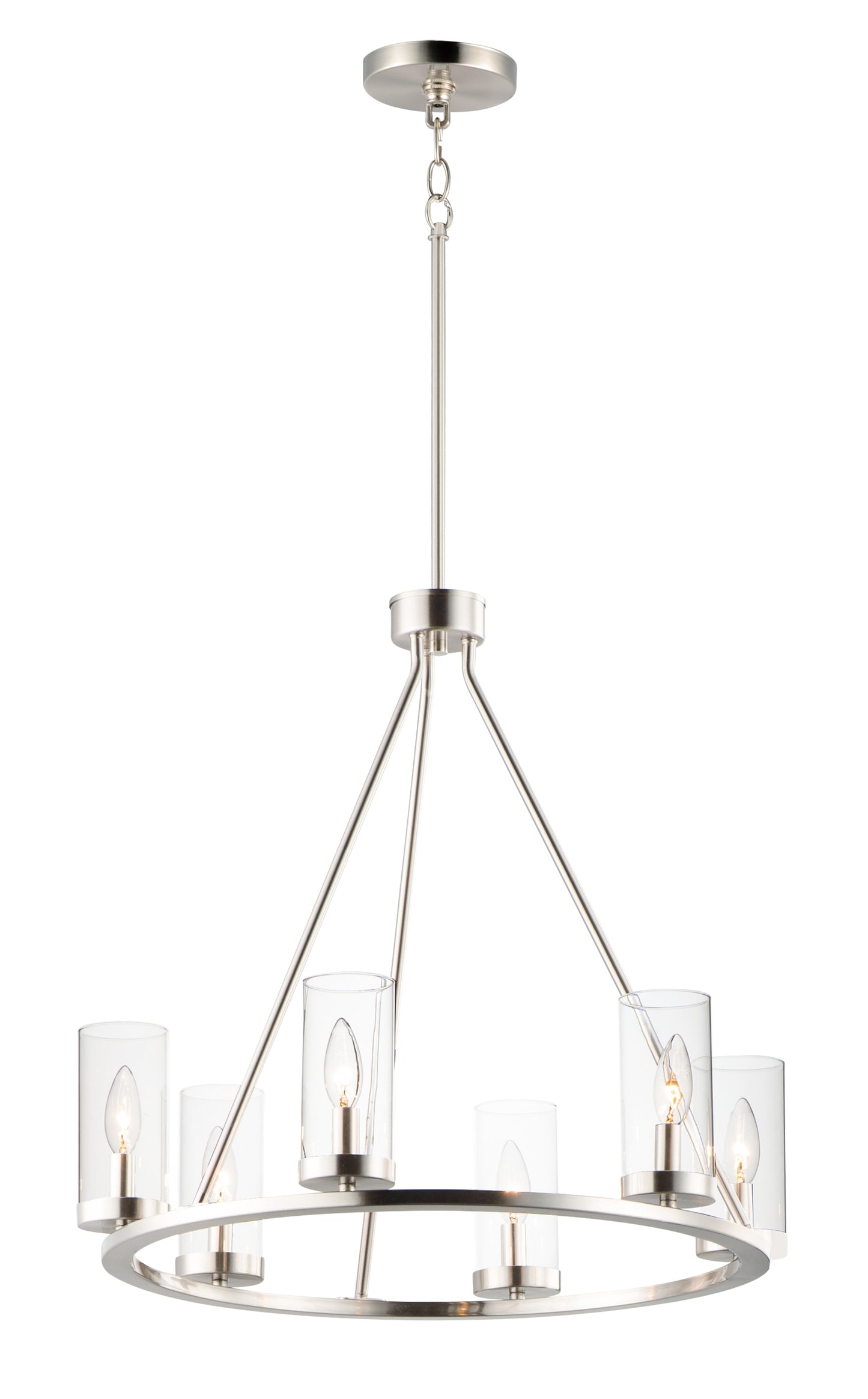 Sentinel 6-Light Chandelier Satin Nickel by Maxim Lighting