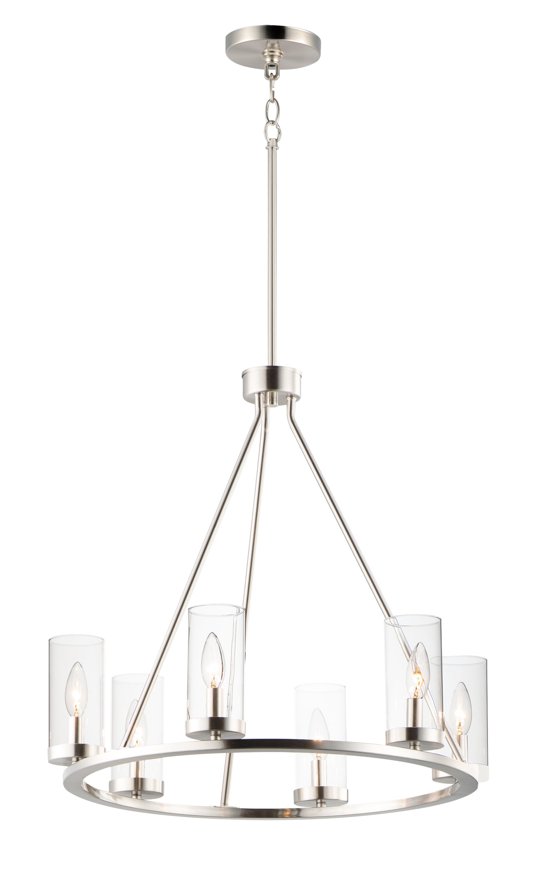 Sentinel 6-Light Chandelier Satin Nickel by Maxim Lighting