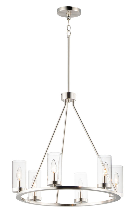 Sentinel 6-Light Chandelier Satin Nickel by Maxim Lighting