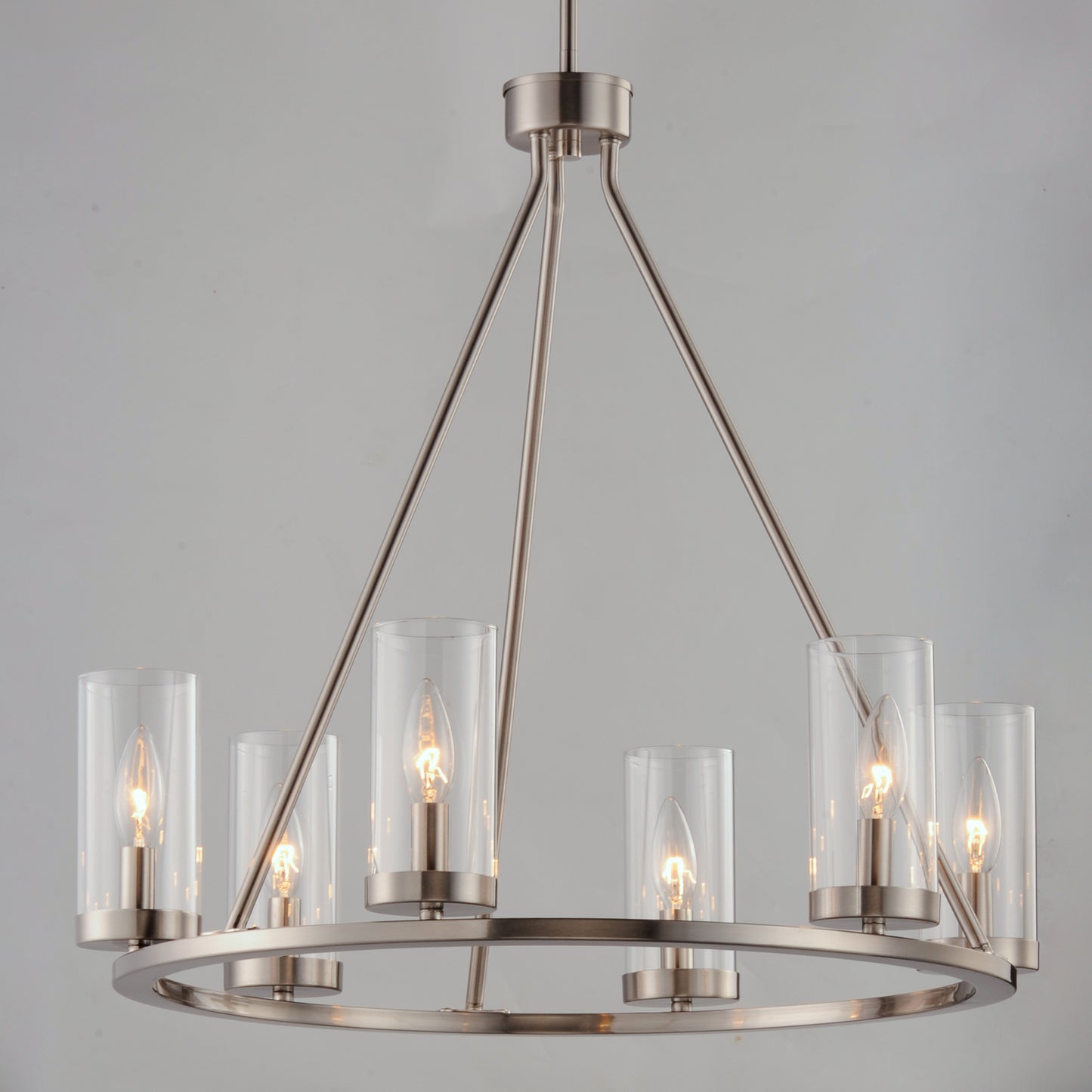 Sentinel 6-Light Chandelier Satin Nickel by Maxim Lighting
