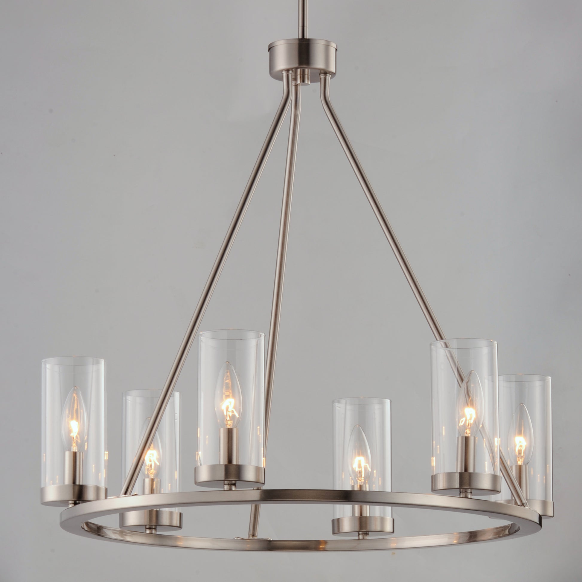 Sentinel 6-Light Chandelier Satin Nickel by Maxim Lighting