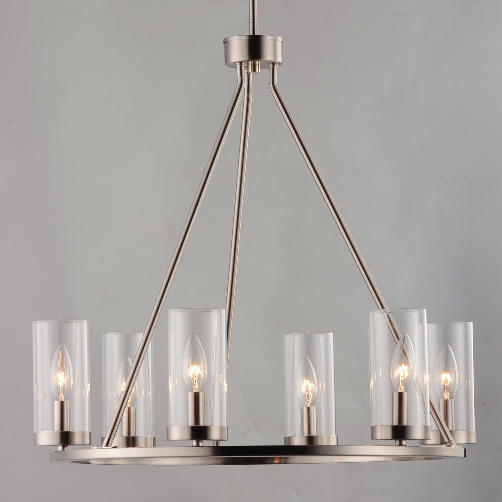 Sentinel 6-Light Chandelier Satin Nickel by Maxim Lighting