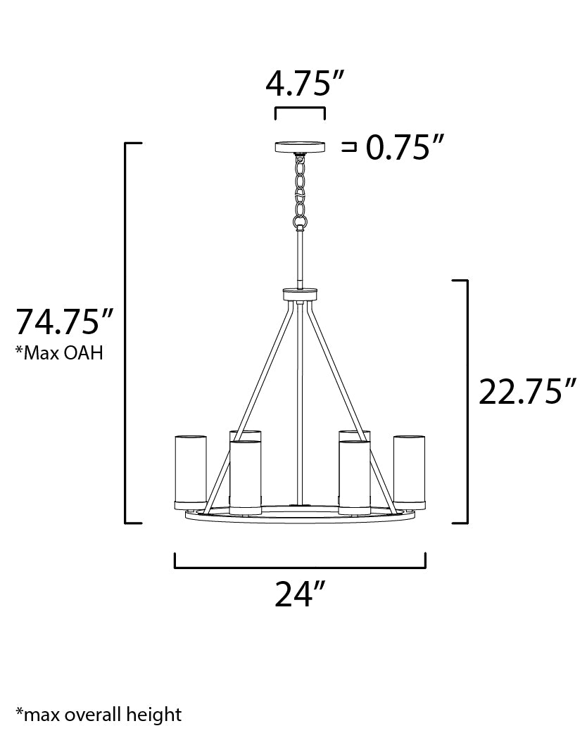 Sentinel 6-Light Chandelier Satin Nickel by Maxim Lighting