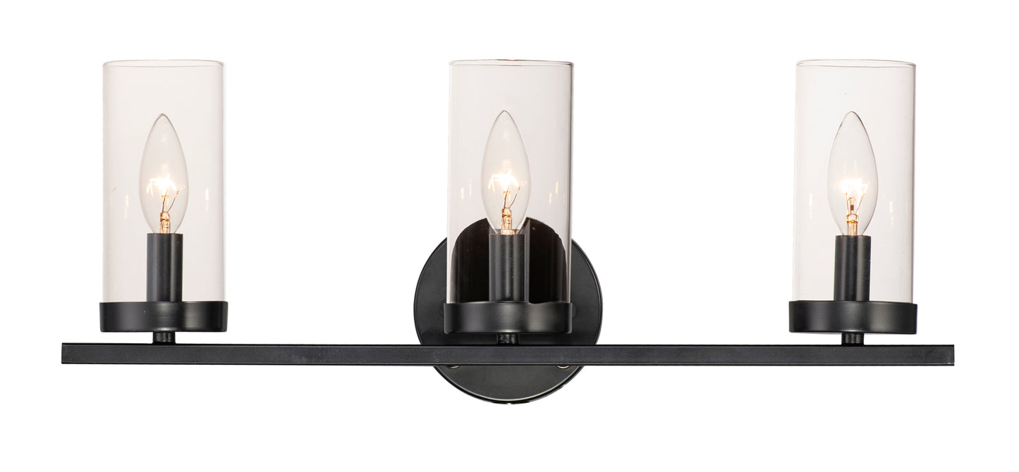 Sentinel 3-Light Bath Vanity Black by Maxim Lighting