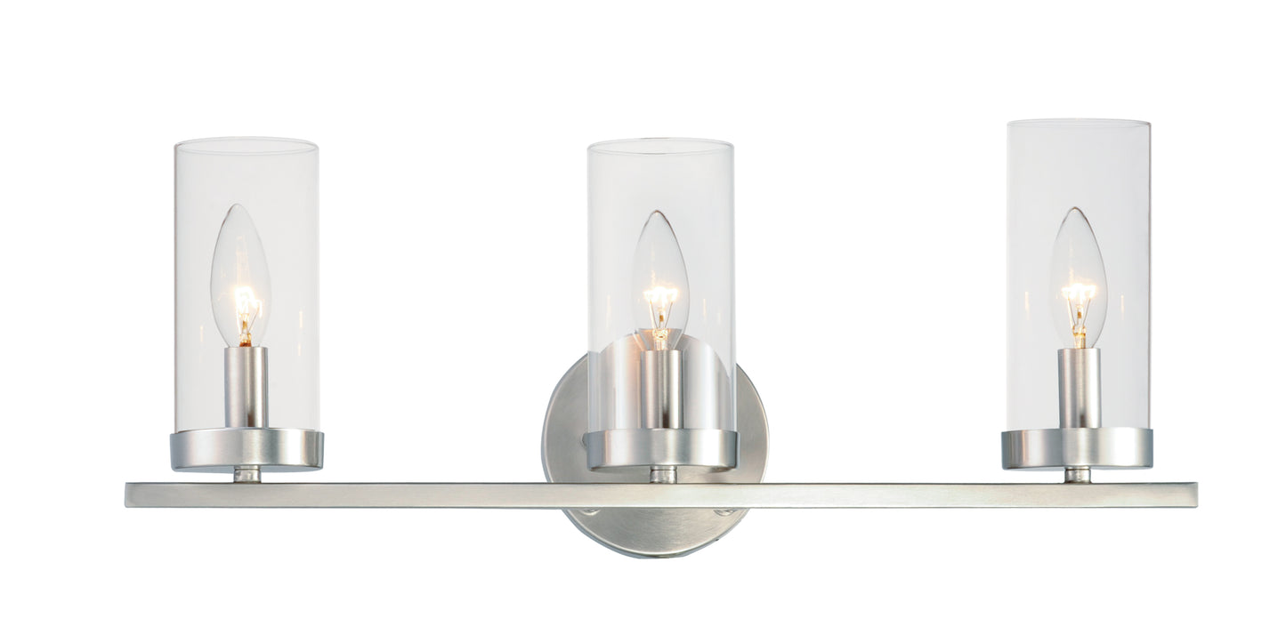 Sentinel 3-Light Bath Vanity Satin Nickel by Maxim Lighting
